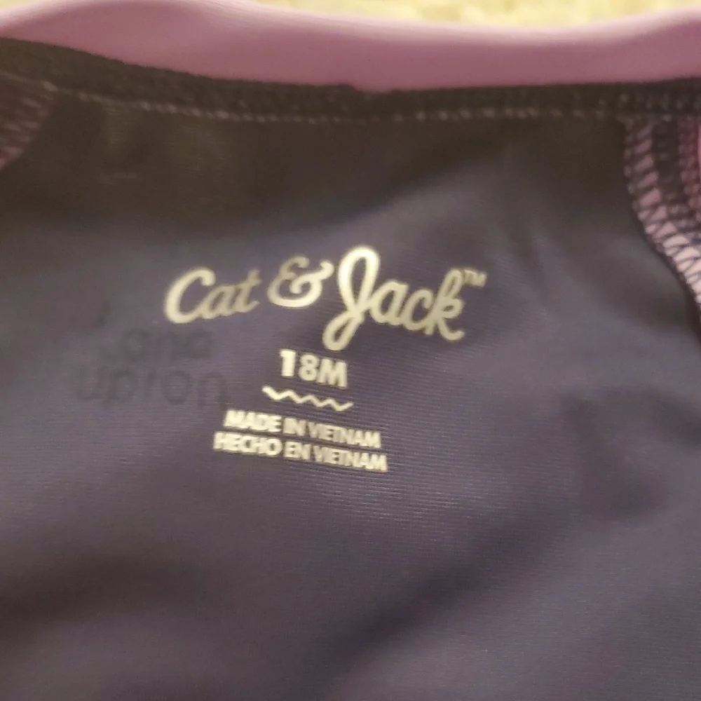 5 For $25 Cat & Jack Kids Long Sleeve Swim Suit Size 18 Months Purple Blue‎